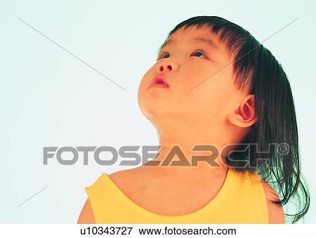 Stock Photo - baby, kid, cute, child, looking, girl, Asian. Fotosearch