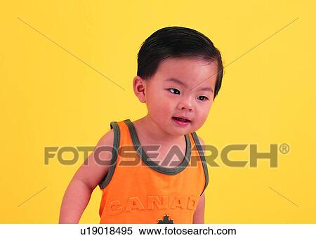 Stock Photography - child, toddler, Asian, standing, lovely, kid. Fotosearch