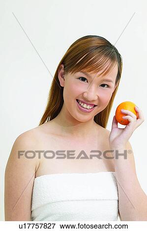 Stock Photo - Bangs, Beauty And Fruits, Beauty & Fruits, Beauty, Brown Hair, Close-Up. Fotosearch