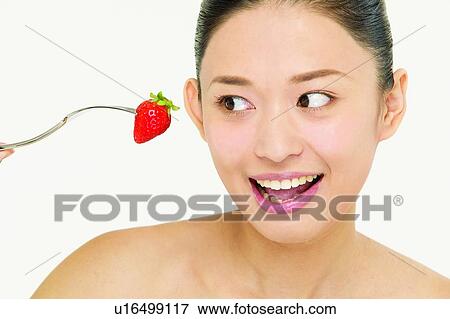 Close-Up, Fork, One Person, Happiness, Fruits View Large Photo Image Stock Photo - Close-Up, Fork, One Person, Happiness, Fruits. Fotosearch
