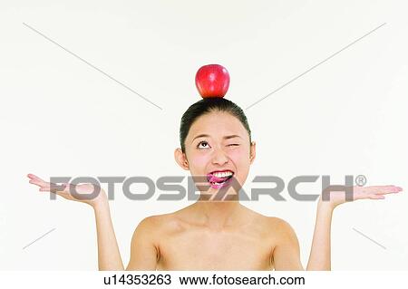 Fruit, Apple, Black Hair, Gesturing, Hair Back, Art View Large Photo Image Stock Image - Fruit, Apple, Black Hair, Gesturing, Hair Back, Art. Fotosearch