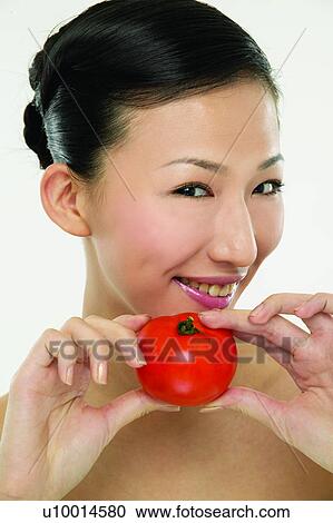 Portrait, Beauty And Fruits, Beauty, Freshness, Vegetable, Happiness, Black Hair View Large Photo Image Stock Image - Portrait, Beauty And Fruits, Beauty, Freshness, Vegetable, Happiness, Black Hair. Fotosearch