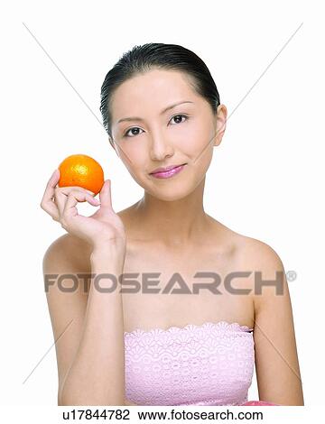 Stock Image - Young Adult, Close-Up, Beauty, Food And Drink, Black Hair, Portrait. Fotosearch