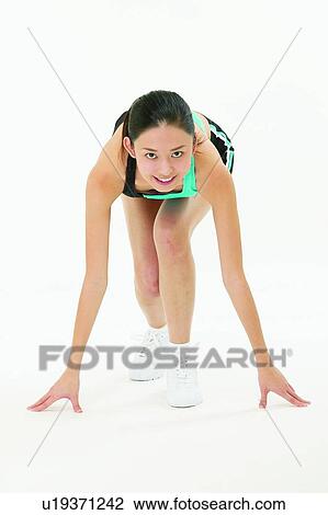 Stock Image - Black Hair, Asian Ethnicity, Bending, Beauty Sports, Beauty, 18-19 Years. Fotosearch