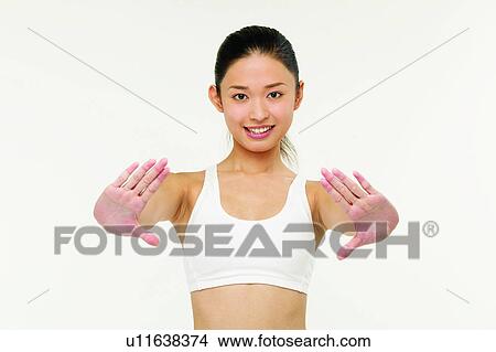 Picture - Cheerful, Asian Ethnicity, Black Hair, Beauty Sports, Beauty, Close-Up, 18-19 Years. Fotosearch