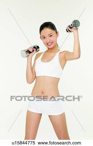 White Background, Asian Ethnicity, Lifestyles, Dumbbell, Exercising View Large Photo Image Stock Photography - White Background, Asian Ethnicity, Lifestyles, Dumbbell, Exercising. Fotosearch