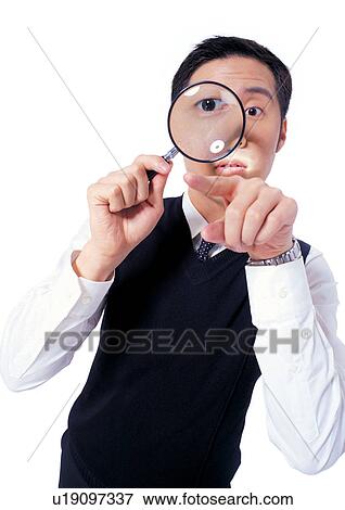 Stock Photo - business, business executive, half length, gesturing, waist up, man only. Fotosearch