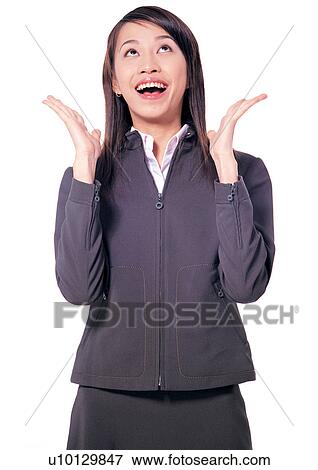 Stock Photo - business executive, half length, well dressed, gesturing, fashion, young adult, culture. Fotosearch