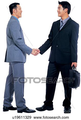 Stock Photo - business, two people, meeting, occupation, hands clasped, briefcase, agreement. Fotosearch