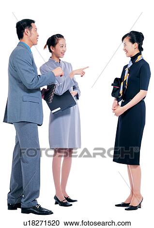 Stock Image - human cut outs, agreement, asian, bag. Fotosearch