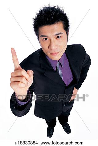 Picture - human cut outs, asian, business, business attitudes. Fotosearch