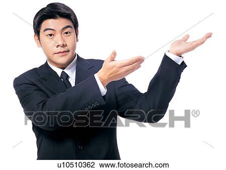 Stock Image - human cut outs, asian, business, business attitudes. Fotosearch