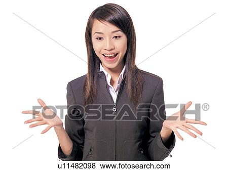 Stock Photo - human cut outs, asian, business, business attitudes. Fotosearch