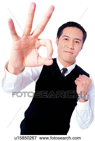 Stock Photo - human cut outs, asian, business, business attitudes. Fotosearch
