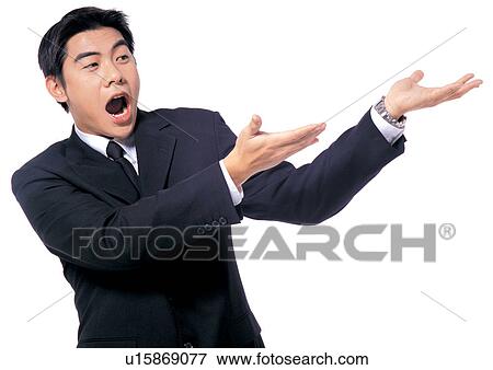 Stock Photo - human cut outs, asian, business, business attitudes. Fotosearch