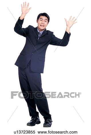 Stock Photography - human cut outs, asian, business, business attitudes. Fotosearch