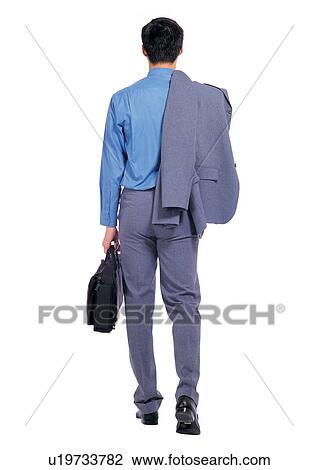 Stock Image - white background, human cut outs, asian, business, holding, business attitudes, professional. Fotosearch