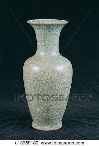 Stock Image - black background, ceramics, china. Fotosearch