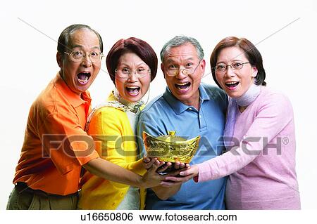 Stock Photograph - Brown Hair, Side By Side, Mature Couple. Fotosearch