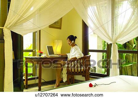 Asian Ethnicity, Bedroom, Bed, Bathrobe, Armchair View Large Photo Image Picture - Asian Ethnicity, Bedroom, Bed, Bathrobe, Armchair. Fotosearch