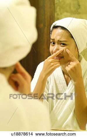Bathrobe, Focus On Background, Cleaning, Asian Ethnicity View Large Photo Image Picture - Bathrobe, Focus On Background, Cleaning, Asian Ethnicity. Fotosearch