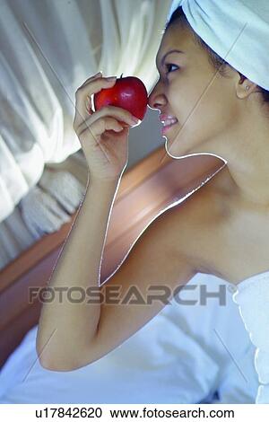 Leisure Activity, Apple, Tilt, Wrapped In A Towel, Bedroom View Large Photo Image Stock Image - Leisure Activity, Apple, Tilt, Wrapped In A Towel, Bedroom. Fotosearch