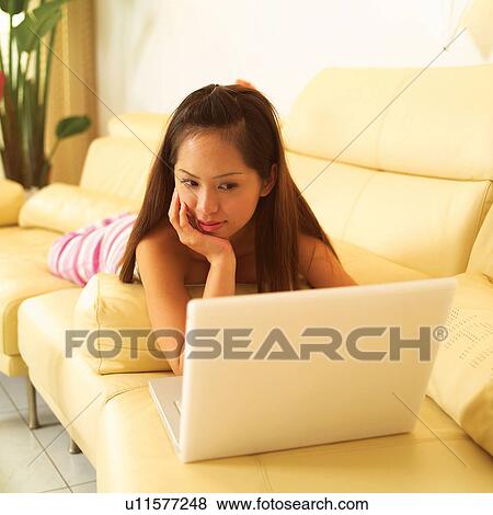 Brown Hair, Casual Clothing, Asian Ethnicity View Large Photo Image Stock Photo - Brown Hair, Casual Clothing, Asian Ethnicity. Fotosearch