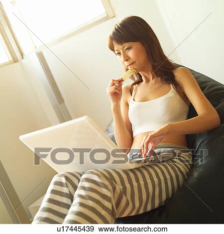 Brown Hair, Casual Clothing, Asian Ethnicity View Large Photo Image Stock Photo - Brown Hair, Casual Clothing, Asian Ethnicity. Fotosearch