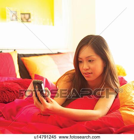 One Person, Bedding, Brown Hair, Home Interior, Looking Down View Large Photo Image Stock Photography - One Person, Bedding, Brown Hair, Home Interior, Looking Down. Fotosearch