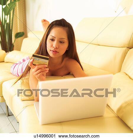 Square, Credit Card, Girl, One Young Woman Only, Long Hair, Pajamas, Home Interior View Large Photo Image Stock Image - Square, Credit Card, Girl, One Young Woman Only, Long Hair, Pajamas, Home Interior. Fotosearch