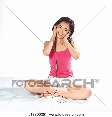 Stock Image - Young Adult, Tank Top, One Person, Black Hair. Fotosearch
