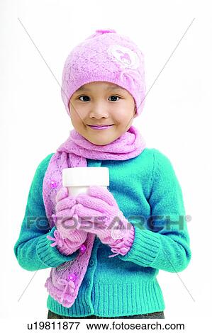 Stock Photo - Clipping Path, Asian Ethnicity, Child, Casual Clothing, Beverage, Close-Up, 4-5 Years. Fotosearch