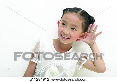 Stock Image - Indoor, Casual Clothing, Child, Head And Shoulders, Cut Out, One Girl Only. Fotosearch