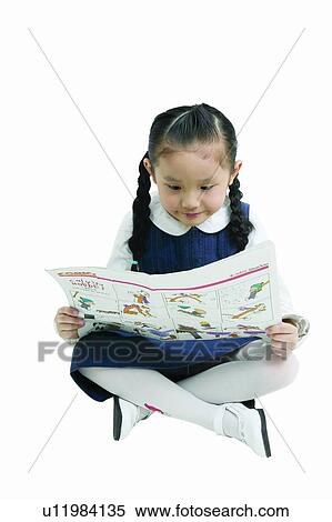 Stock Photography - Asian Ethnicity, Clipping Path, Child, Black Hair, 6-7 Years. Fotosearch