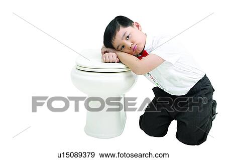 Stock Photo - Black Hair, One Child Only, Toilet, Ideas. Fotosearch