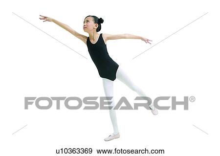 Stock Photo - Clipping Path, Arm Outstretched, Child, Black Hair, Asian Ethnicity, 6-7 Years. Fotosearch