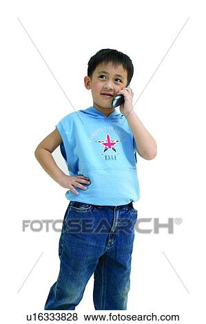 Stock Photo - Clipping Path, Asian Ethnicity, Child, Casual Clothing, Black Hair, Close-Up, 6-7 Years. Fotosearch