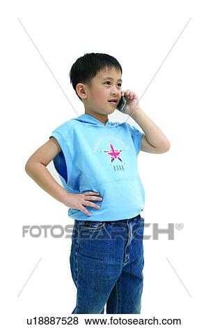 Stock Photo - Clipping Path, Asian Ethnicity, Child, Casual Clothing, Black Hair, Close-Up, 6-7 Years. Fotosearch