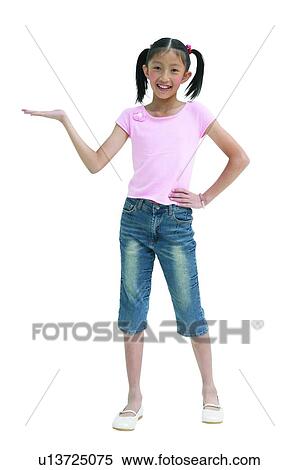 Stock Photography - Clipping Path, Asian Ethnicity, Child, Casual Clothing, Black Hair, 6-7 Years. Fotosearch