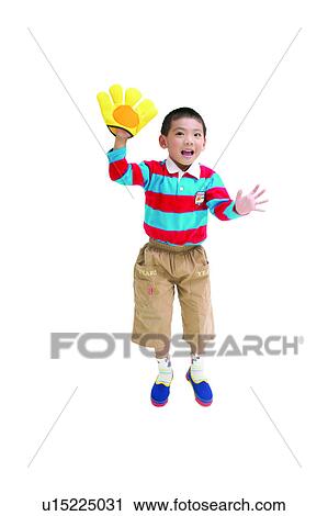 Stock Image - Smiling, Kids Stuff, One Boy Only, Casual Clothing. Fotosearch