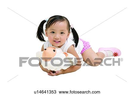 White Background, Cheerful, Childhood, Asian Ethnicity, Indoor, Pigtails View Large Photo Image Stock Image - White Background, Cheerful, Childhood, Asian Ethnicity, Indoor, Pigtails. Fotosearch