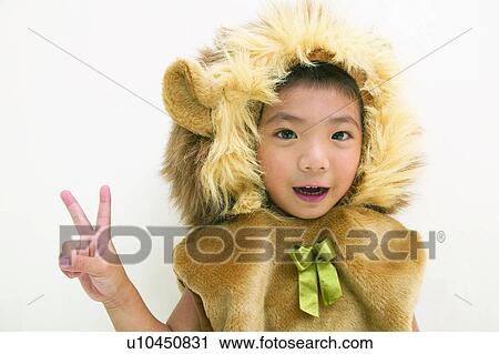 Stock Image - Asian Ethnicity, Close-Up, Clipping Path, Child, 2-3 Years. Fotosearch