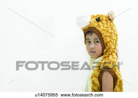 Stock Photography - Clipping Path, Animal Print, Child, Camel, Asian Ethnicity, 2-3 Years. Fotosearch
