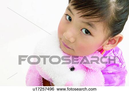 Stock Photograph - Close-Up, Asian Ethnicity, Clipping Path, Child, Black Hair, 2-3 Years. Fotosearch