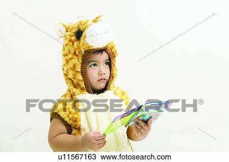 Stock Image - Cute, One Child Only, Education, Standing, One Person. Fotosearch
