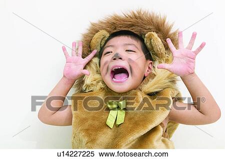Stock Photography - Indoor, Clipping Path, Costume, Imagination, Cute, One Boy Only. Fotosearch