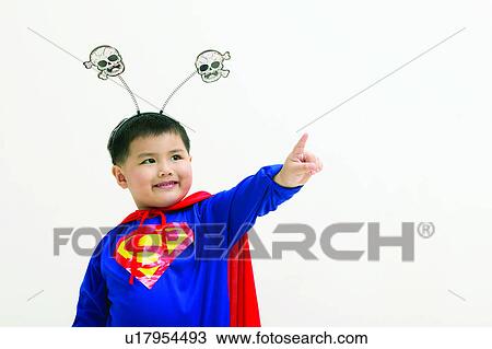 Stock Image - Kids Style, Antenna, Childhood, One Child Only, Heroes, Innocence. Fotosearch