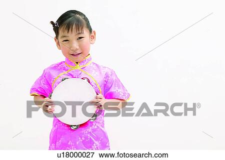 Stock Photo - Smiling, Kimono, Fun, Child, Music, Traditional Culture, Childhood. Fotosearch