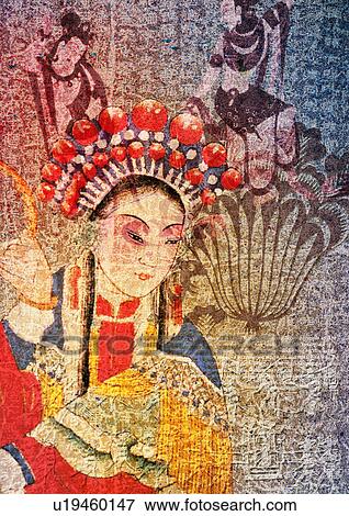 Oriental art superimposed on an ethnic pattern View Large Photo Image Stock Photo - Oriental art superimposed on an ethnic pattern. Fotosearch
