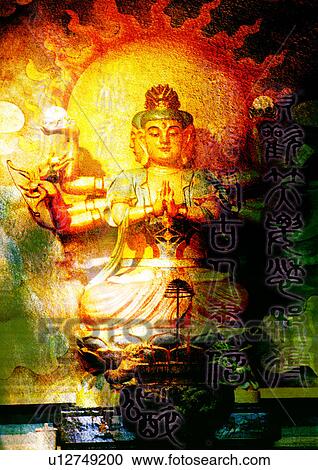 Oriental pattern superimposed on an image of a deity View Large Photo Image Stock Image - Oriental pattern superimposed on an image of a deity. Fotosearch